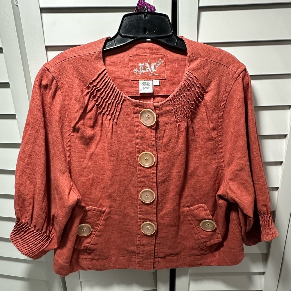 Live a Little Terracotta Linen Blouse